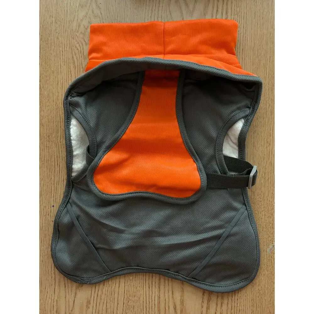 New 🐶 Doggie Harness Jacket with Pocket Gray Orange size small 14.5”x11.5”